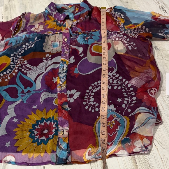 Johnny Was Jade Katerina Braided  Multicolor Floral Blouse - Picture 12 of 15